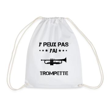 j'peux pas j'ai trompette instrument cadeau - Sac de sport léger - blanc - Devant