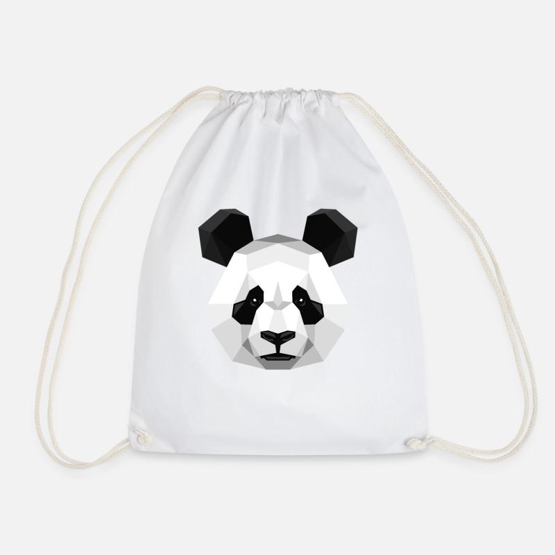 Geometrischer Panda - Turnbeutel - Weiß