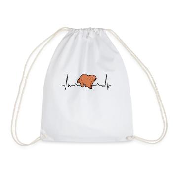 Marmot heartbeat forest marmot - Drawstring Bag - white - Front