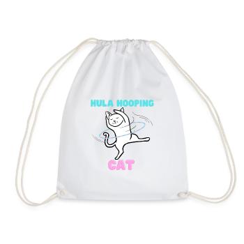 Hula Hooping Cat - Drôle de chat de danse - Sac de sport léger - blanc - Devant