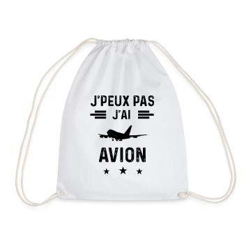 j'peux pas j'ai avion pilote - Sac de sport léger - blanc - Devant