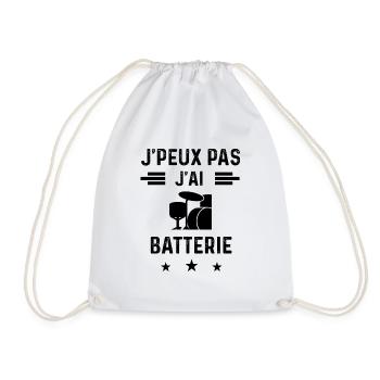 j'peux pas j'ai batterie music batteur - Sac de sport léger - blanc - Devant