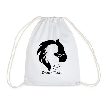 Cheval avec fille - Sac de sport léger - blanc - Devant