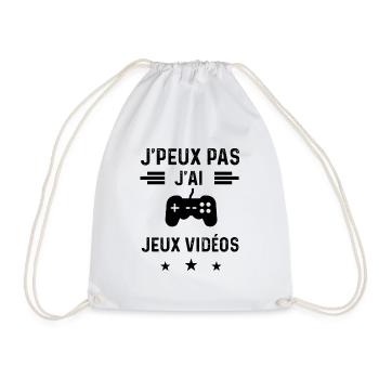 j'peux pas j'ai jeux vidéos gameur - Sac de sport léger - blanc - Devant