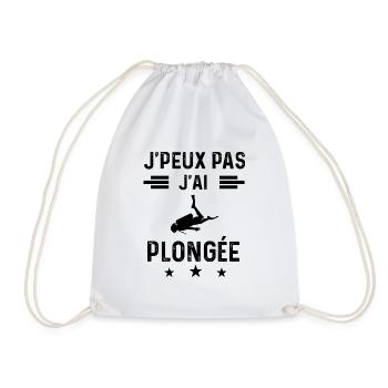 j'peux pas j'ai plongée en apnée plongeur - Sac de sport léger - blanc - Devant