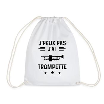 j'peux pas j'ai trompette instrument trompettiste - Sac de sport léger - blanc - Devant