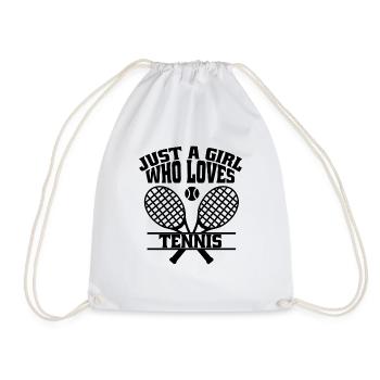 Tennis Tennis Player Woman Girls Tennis Club - Drawstring Bag - white - Front