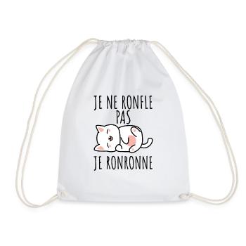 je ne ronfle pas je ronronne - Sac de sport léger - blanc - Devant
