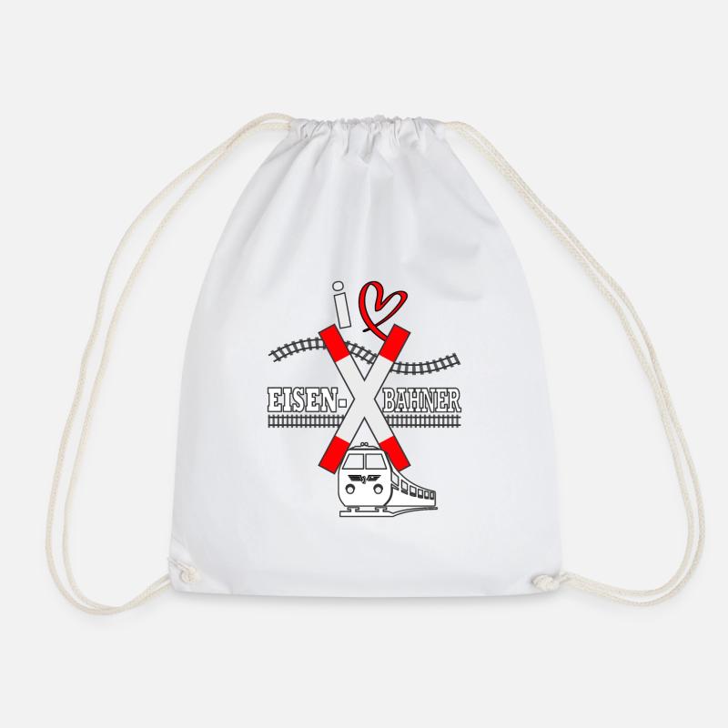 i love Railroad Model Railway - Drawstring Bag - white