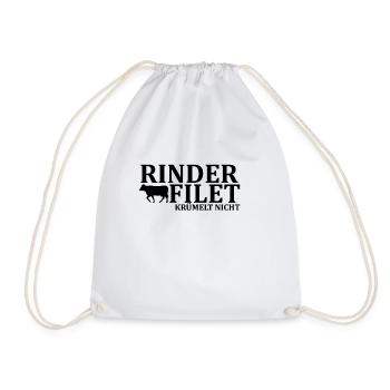 Rinderfilet krümelt nicht Grill - Turnbeutel - Weiß - Vorne