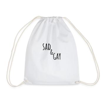 Sad & Gay - Sad and gay - Drawstring Bag - white - Front