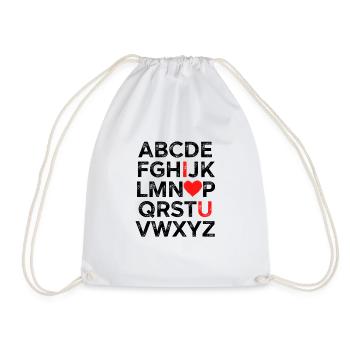 Je t’aime Alphabet - Sac de sport léger - blanc - Devant