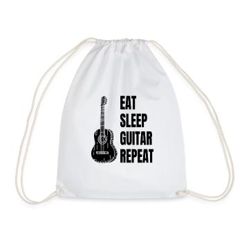 Guitar Plucked Instrument Musical Instrument Guitarist - Drawstring Bag - white - Front