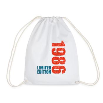 37th Birthday Men Women 37 Years 1986 Funny Gift - Drawstring Bag - white - Front