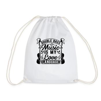 La musique de contrebasse est mon langage d’amour - Double Bas - Sac de sport léger - blanc - Devant