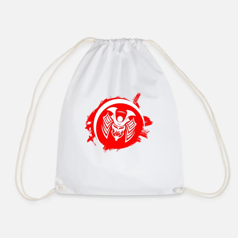 Samurai Samuraimaske Kriegermaske Oni Maske - Turnbeutel - Weiß