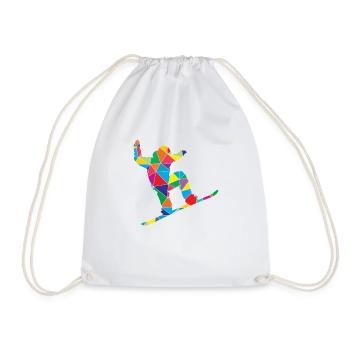 Snowboard Polygon Snowboarder - Turnbeutel - Weiß - Vorne