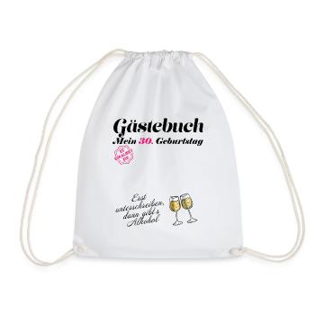 Gästebuch 30 Geburtstag Frauen Ladys funny Design - Turnbeutel - Weiß - Vorne