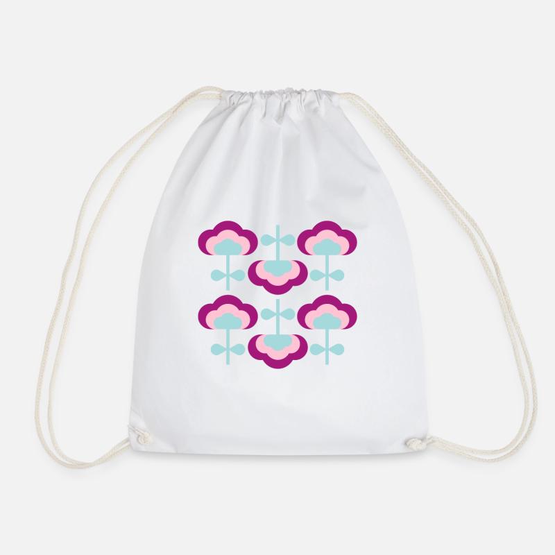 Cloud Flower - Drawstring Bag - white