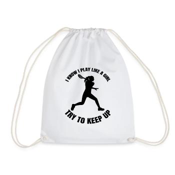 Tennis player Tennis Women Girls Tennis Club - Drawstring Bag - white - Front