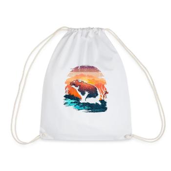 Capybara Wildlife Retro Vintage Funny Capybara - Turnbeutel - Weiß - Vorne