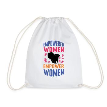 International Womens Empower Empowered Girl - Drawstring Bag - white - Front