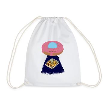 Alien eating pizza - Drawstring Bag - white - Front