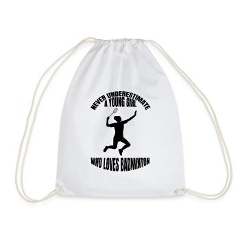 Badminton badminton fan badminton team - Drawstring Bag - white - Front