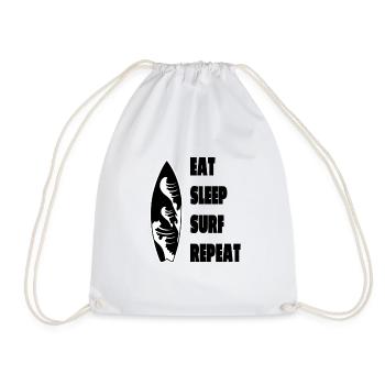 Surfer Surfer Surfer Surfing Surfboard - Drawstring Bag - white - Front