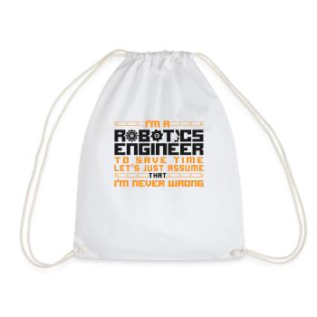 Robot Robotics Engineer Vintage - Drawstring Bag - white - Front