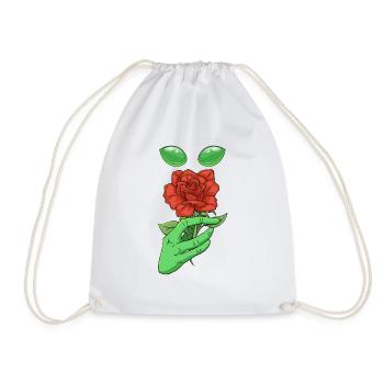 Cryptidcore Aesthetic Red Rose Alien Cryptid - Turnbeutel - Weiß - Vorne