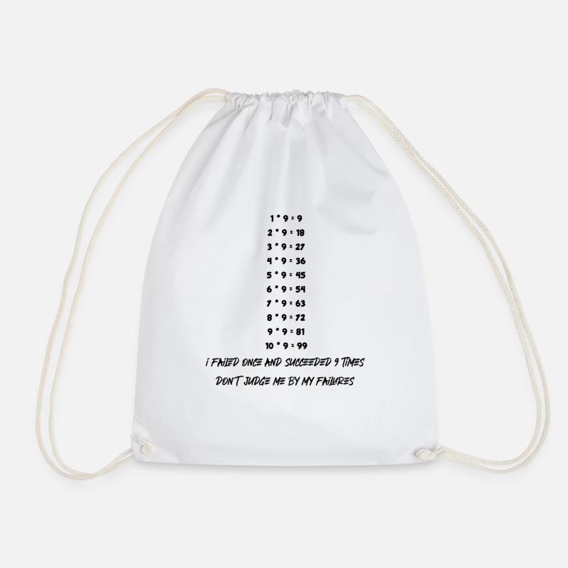 Let Me Fail - Drawstring Bag - white