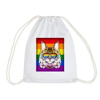 Gay Main Coon Kätzchen LGBTQ Pride Month - Turnbeutel - Weiß - Vorne