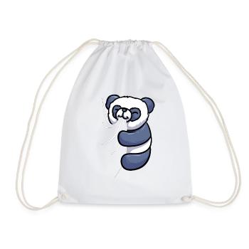 Mignon Panda Tissu Mordant Panda Suçeur - Sac de sport léger - blanc - Devant