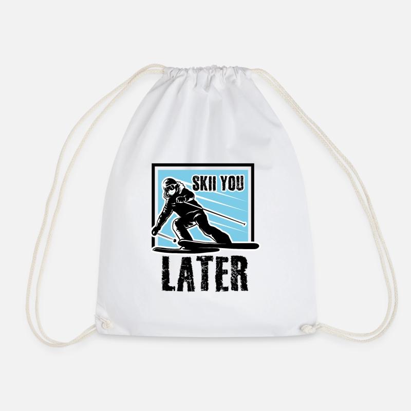 ski you later - Drawstring Bag - white