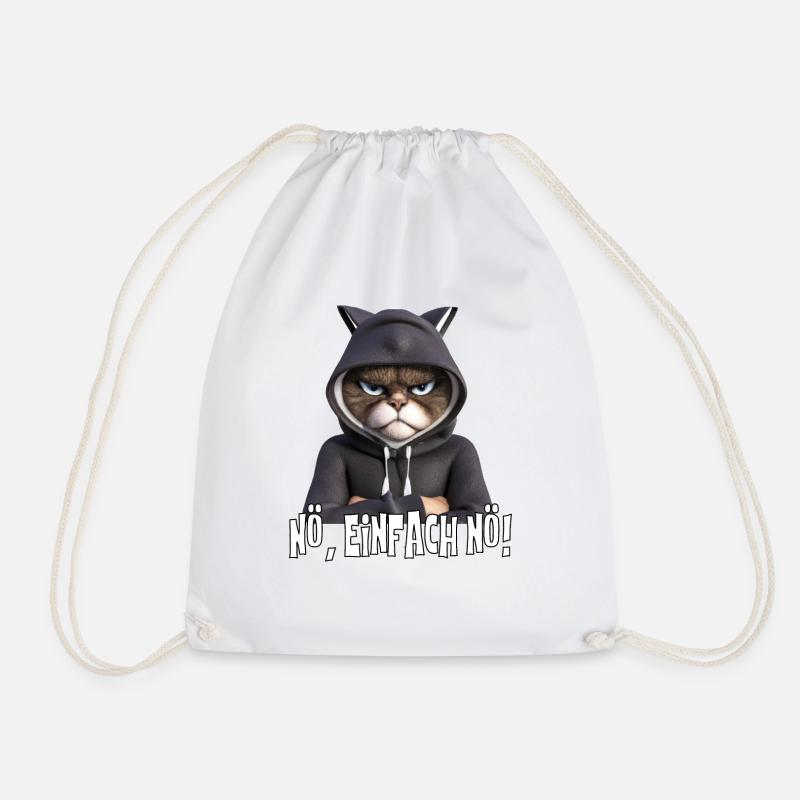 Katzen Ironie Sarkasmus Fun Spruch Lustig - Turnbeutel - Weiß