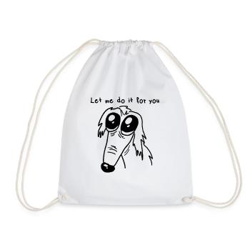 Borzoi Dog Borzoi Dog Let Me Do It For You - Drawstring Bag - white - Front