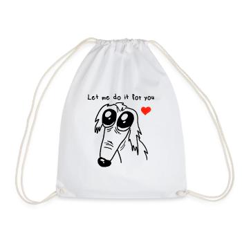 Borzoi Dog Borzoi Dog Let Me Do It For You - Drawstring Bag - white - Front
