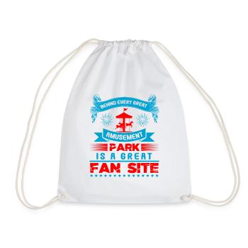 AMUSEMENT PARK IS A GREAT FAN SITE - Drawstring Bag - white - Front