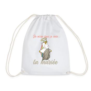 je m en fous je suis la mariée humour evjf licorne - Sac de sport léger - blanc - Devant