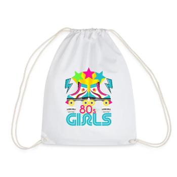80's Girls Women from the 80s Vintage Retro 80s - Drawstring Bag - white - Front