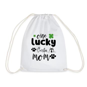 One Lucky Mops Mom St. Patrick's Day, Hundeliebhaber - Turnbeutel - Weiß - Vorne