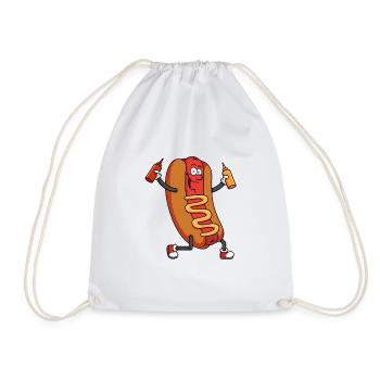 Hot Dog Funny Dancing Hotdog Food Sausage Lover - Sac de sport léger - blanc - Devant