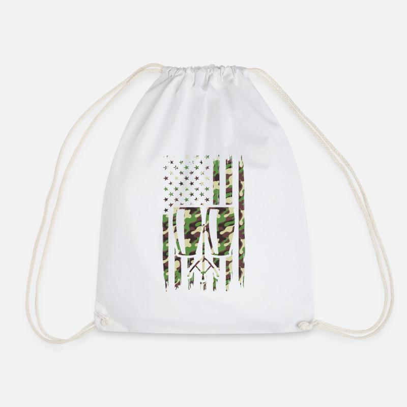 Conga Instrument Conga Drums Drapeau américain Congas - Sac de sport léger - blanc