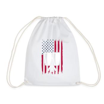 American Flag With Congas Conga Drums US Flag - Drawstring Bag - white - Front