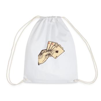 Joueur de poker Poker Main avec cartes de poker - Poker - Sac de sport léger - blanc - Devant