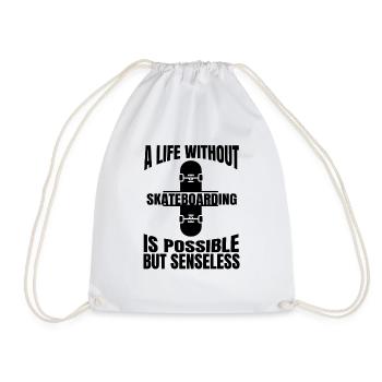 Skateboard Skateboarding Skating Skate Fan Skater - Drawstring Bag - white - Front