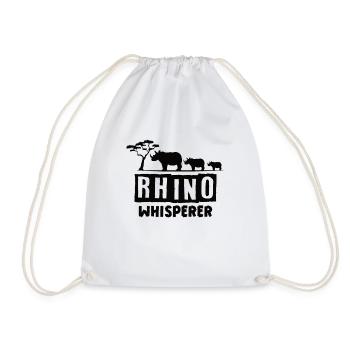 Rhino Rhino Safari Zoo Wilderness Wildlife - Drawstring Bag - white - Front