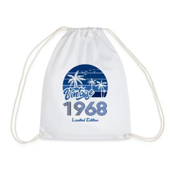 Vintage Year 1968 Limited Edition Blue - Drawstring Bag - white - Front