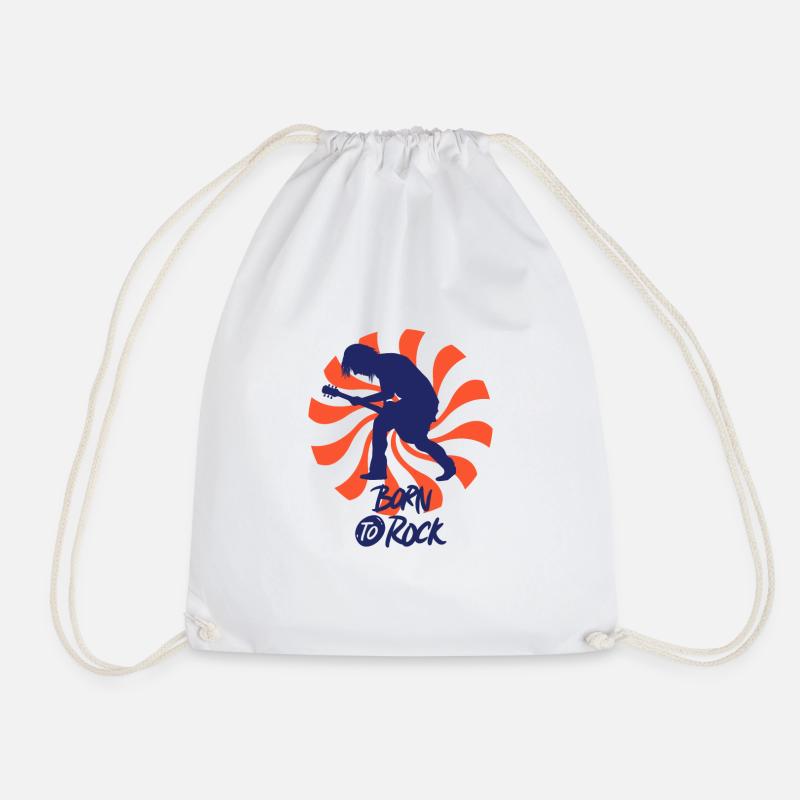 Born to Rock - Drawstring Bag - white